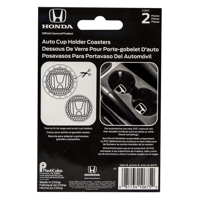 Plasticolor 000675R01 Honda Auto Car Truck SUV Cup Holder Coaster 2-Pack , black - Image 4
